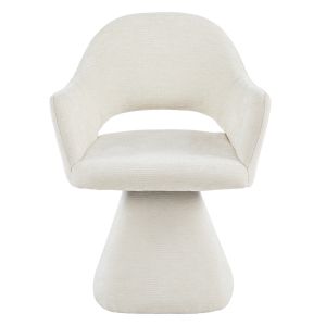SWIVEL DINING CHAIR SIMA HM18360.02 LINEN FABRIC IN ECRU COLOR 64X61X84.5HCM