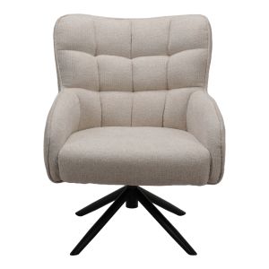 Въртящ се фотьойл Fremilia със сиво-бежов плат 75x80x94см