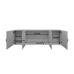 Wardrobe Alvia with four doors, white, 200x51x60 cm