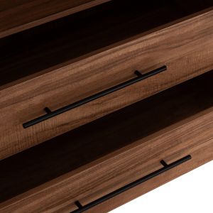Wardrobe with 3 doors and 2 drawers Harry HM18390.01, melamine in natural wood and black, 150X55X180 cm
