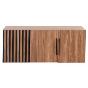Wardrobe with 3 doors, loft, Harry HM18391.01, melamine, natural wood and black, 150X55.5X60HCM.