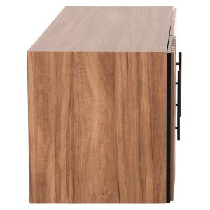 Wardrobe with 3 doors, loft, Harry HM18391.01, melamine, natural wood and black, 150X55.5X60HCM.
