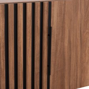 Wardrobe with 3 doors, loft, Harry HM18391.01, melamine, natural wood and black, 150X55.5X60HCM.
