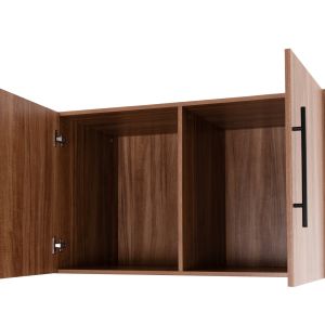 Wardrobe with 3 doors, loft, Harry HM18391.01, melamine, natural wood and black, 150X55.5X60HCM.