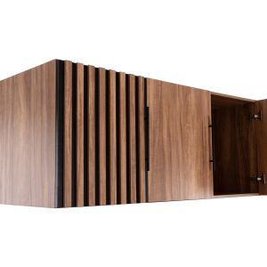 Wardrobe with 3 doors, loft, Harry HM18391.01, melamine, natural wood and black, 150X55.5X60HCM.