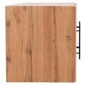 Wardrobe with 3 doors, ceiling cabinet, Carys HM747.12, melamine in natural wood color, 150X55.5X60HCM.