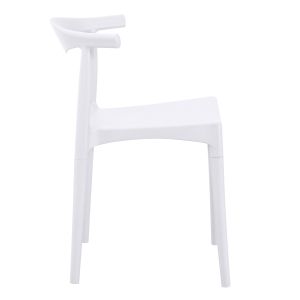 Garden chair Alor HM6624.01 made of polypropylene in white 47X55X74.5 cm.