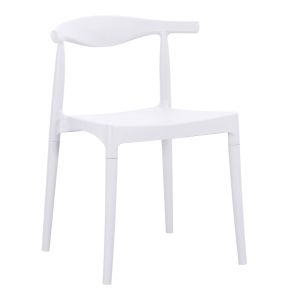 Garden chair Alor HM6624.01 made of polypropylene in white 47X55X74.5 cm.