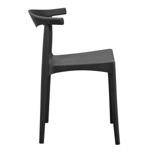 Garden chair Alor HM6624.02 made of polypropylene in black 47X55X74.5 cm.