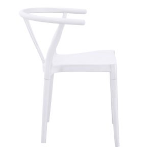 Garden chair Brave HM6625.01 made of polypropylene in white 47X42X84.5 cm.