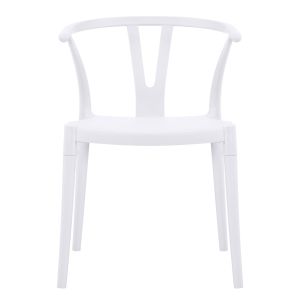 Garden chair Brave HM6625.01 made of polypropylene in white 47X42X84.5 cm.