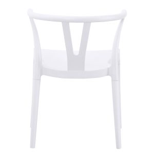 Garden chair Brave HM6625.01 made of polypropylene in white 47X42X84.5 cm.