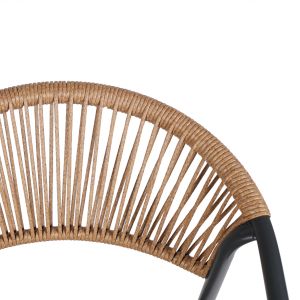 GARDEN CHAIR HOMAN HM6430.01 WITH METAL FRAME AND TEXTILE SEAT IN GREY-BEIGE, PERATAN 53.5X62X75H