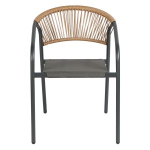 GARDEN CHAIR HOMAN HM6430.01 WITH METAL FRAME AND TEXTILE SEAT IN GREY-BEIGE, PERATAN 53.5X62X75H