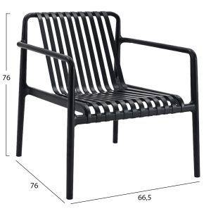 Garden chair Malen HM6626.02 black polypropylene 66X77X76CM
