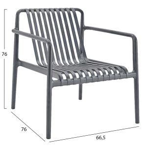 Garden chair Malen HM6626.03 gray polypropylene 66X77X76ВСМ