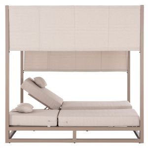 Double sun loungers with canopies Gallant HM6097.04 aluminum color cappuccino 2X2X2M