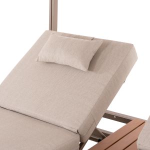 Double sun loungers with canopies Gallant HM6097.04 aluminum color cappuccino 2X2X2M