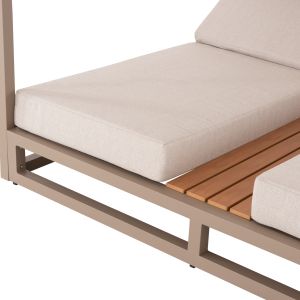 Double sun loungers with canopies Gallant HM6097.04 aluminum color cappuccino 2X2X2M