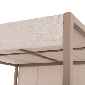 Double sun loungers with canopies Gallant HM6097.04 aluminum color cappuccino 2X2X2M