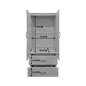 Двукрилен гардероб с 2 чекмеджета Alvia sonoma 80x51.5x180см