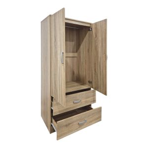 Двукрилен гардероб с 2 чекмеджета Alvia sonoma 80x51.5x180см