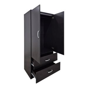 Double-wing wardrobe with 2 drawers Alvia wenge 80x51.5x180cm