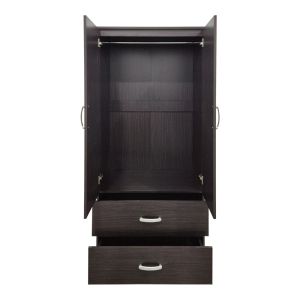 Double-wing wardrobe with 2 drawers Alvia wenge 80x51.5x180cm