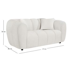 Двумесен диван Opale SM3320.02 светло бежов плат 177X96X76ВСМ.