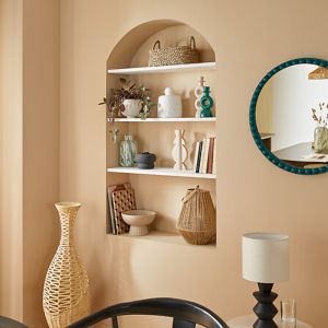 Decorative bowl Lorvion ceramic beige D22x14cm