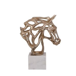 Decorative horse figurine, antique gold color 24X10X30CM