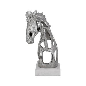 Decorative horse figurine, nickel color 18X14X26CM