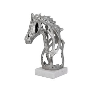 Decorative horse figurine, nickel color 18X14X26CM