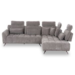 Десен ъглов 5-местен диван Myron SM3318.01R сив платеж 290X110-225X110H