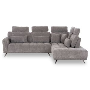 Десен ъглов 5-местен диван Myron SM3318.01R сив платеж 290X110-225X110H