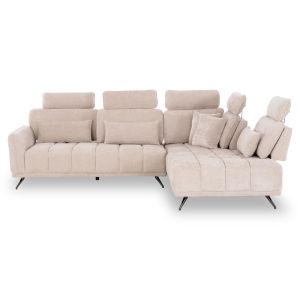 Десен ъглов 5-местен диван Myron SM3318.02R екру платов 290X110-225X110H