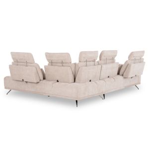 Десен ъглов 5-местен диван Myron SM3318.02R екру платов 290X110-225X110H
