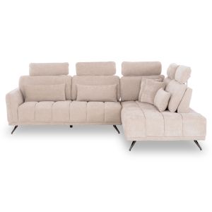 Десен ъглов 5-местен диван Myron SM3318.02R екру платов 290X110-225X110H