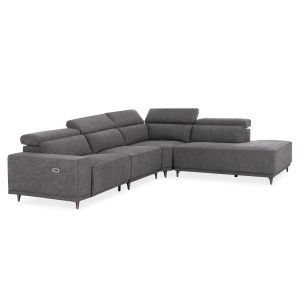 Десен ъглов 5-местен диван с регулираща се голема Lunaris SM3316.01R сив плат 307X267X94В