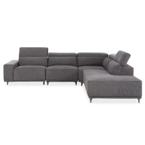 Десен ъглов 5-местен диван с регулираща се голема Lunaris SM3316.01R сив плат 307X267X94В