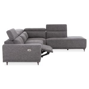 Десен ъглов 5-местен диван с регулираща се голема Lunaris SM3316.01R сив плат 307X267X94В