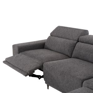 Десен ъглов 5-местен диван с регулираща се голема Lunaris SM3316.01R сив плат 307X267X94В