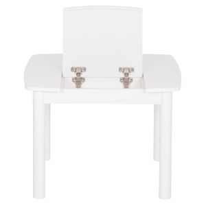 Children's table with storage space Ricki HM18339.03 MDF and birch wood in white 65X65X47 cm.