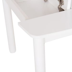 Children's table with storage space Ricki HM18339.03 MDF and birch wood in white 65X65X47 cm.
