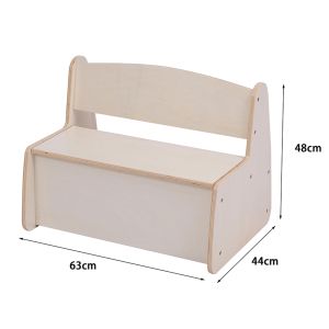 Children's bench with storage compartment Ricki HM18342.01 MDF and plywood in natural/cream color 63X43X47 cm.