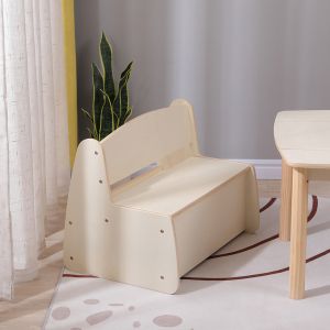 Children's bench with storage compartment Ricki HM18342.01 MDF and plywood in natural/cream color 63X43X47 cm.