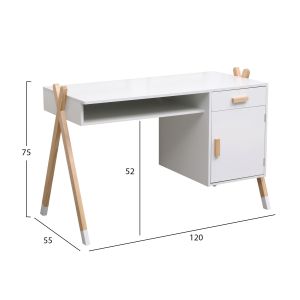 Children's room set of 6 pieces Paschal HM21337 pine wood--melamine-white