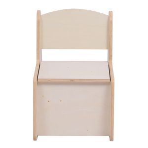 Children's chair with storage space Ricki HM18343.01 plywood/MDF in natural color 33X43X47 cm.