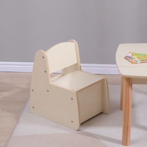 Children's chair with storage space Ricki HM18343.01 plywood/MDF in natural color 33X43X47 cm.