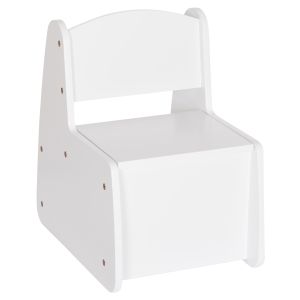 Children's chair with storage space Ricki HM18343.03 plywood/MDF in white 33X43X47 cm.